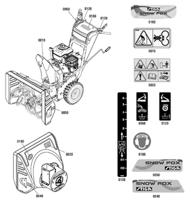 Decals Group Diagram and Parts List for 1696286-00-18-2869-32  Briggs and Stratton Snow Blower